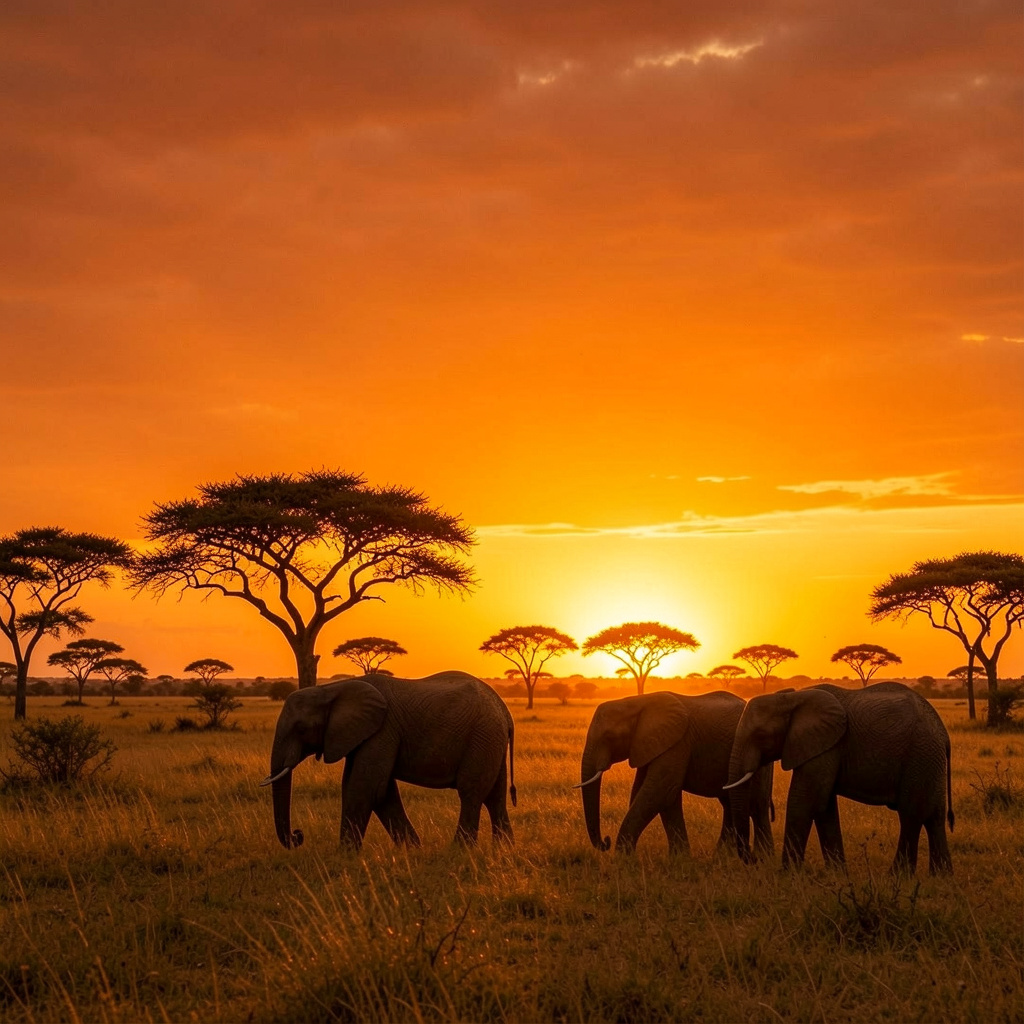 Cinematic African Safari Sunset